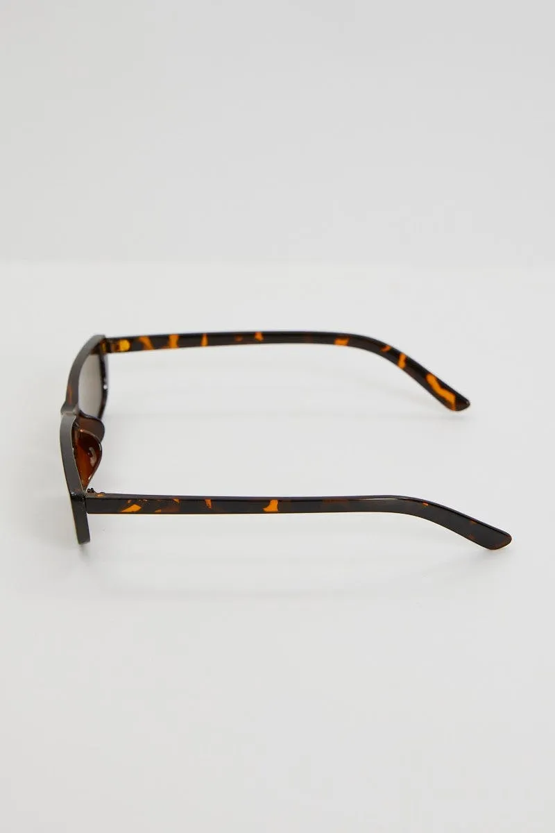 Animal Print Cat Eye Frame Acrylic Sunglasses