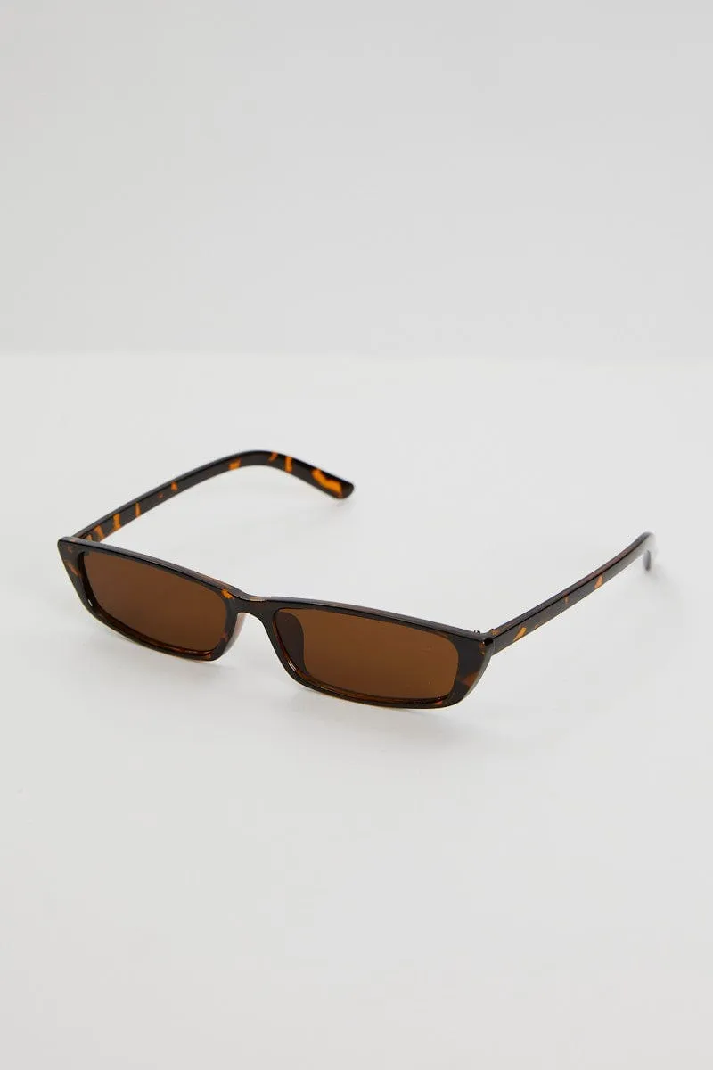 Animal Print Cat Eye Frame Acrylic Sunglasses