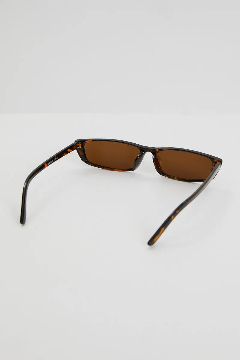 Animal Print Cat Eye Frame Acrylic Sunglasses