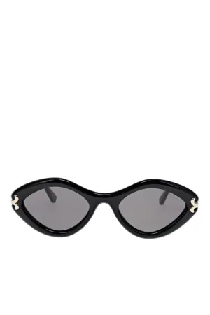 Black Smoke Geometric Acetate Sunglasses