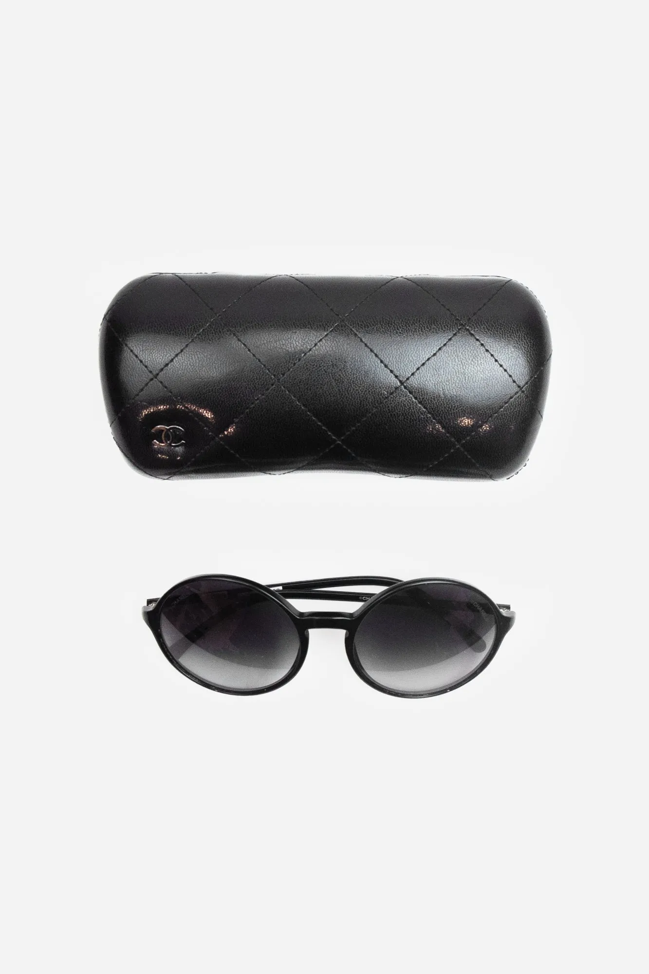 Black Thin Arm Circle Frame Sunglasses