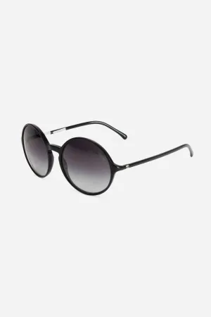 Black Thin Arm Circle Frame Sunglasses