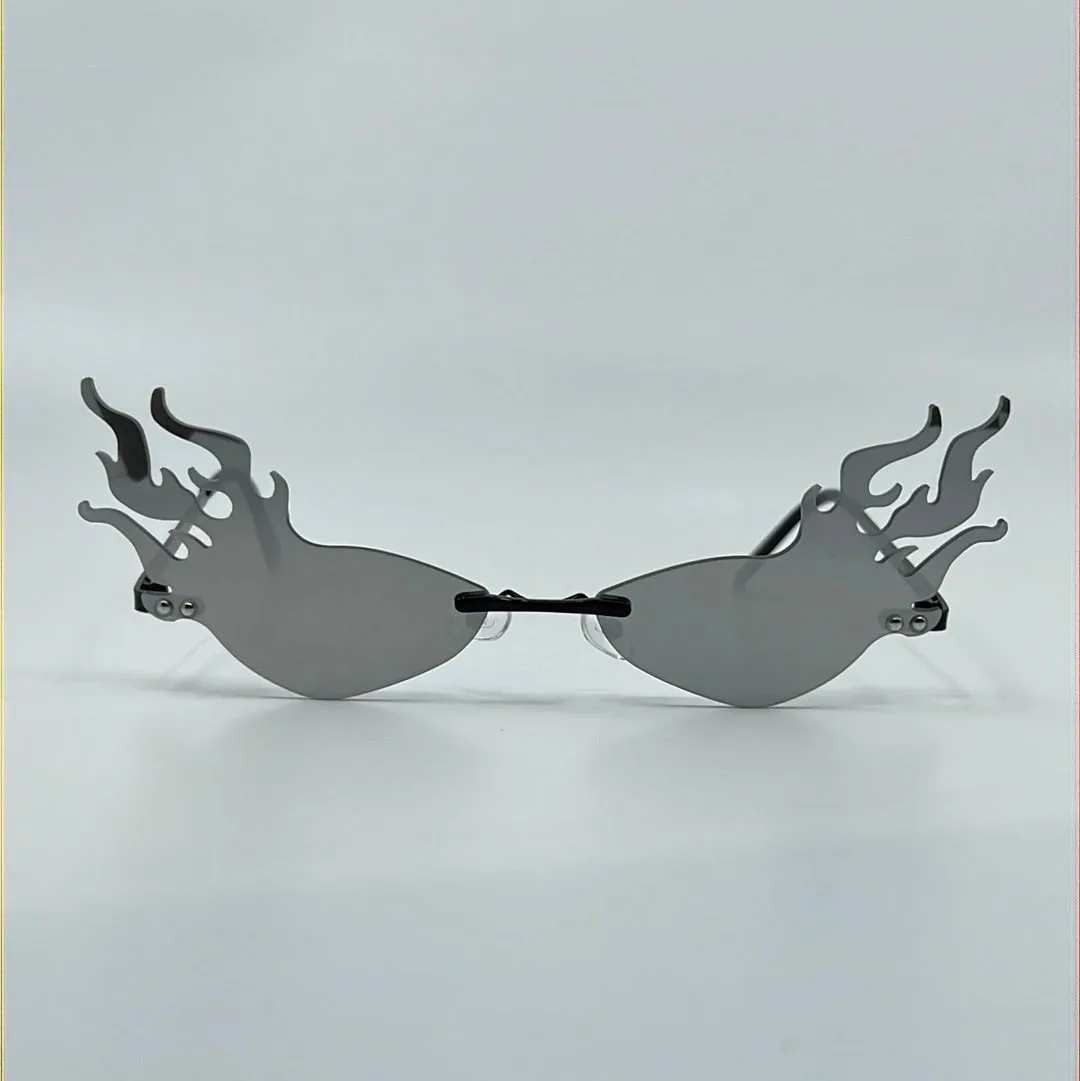 Blazing Flame Rimless Sunglass