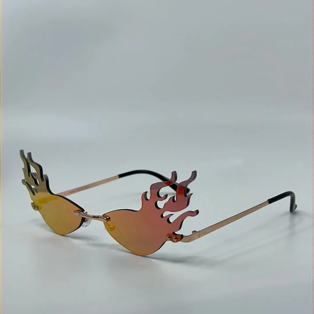 Blazing Flame Rimless Sunglass