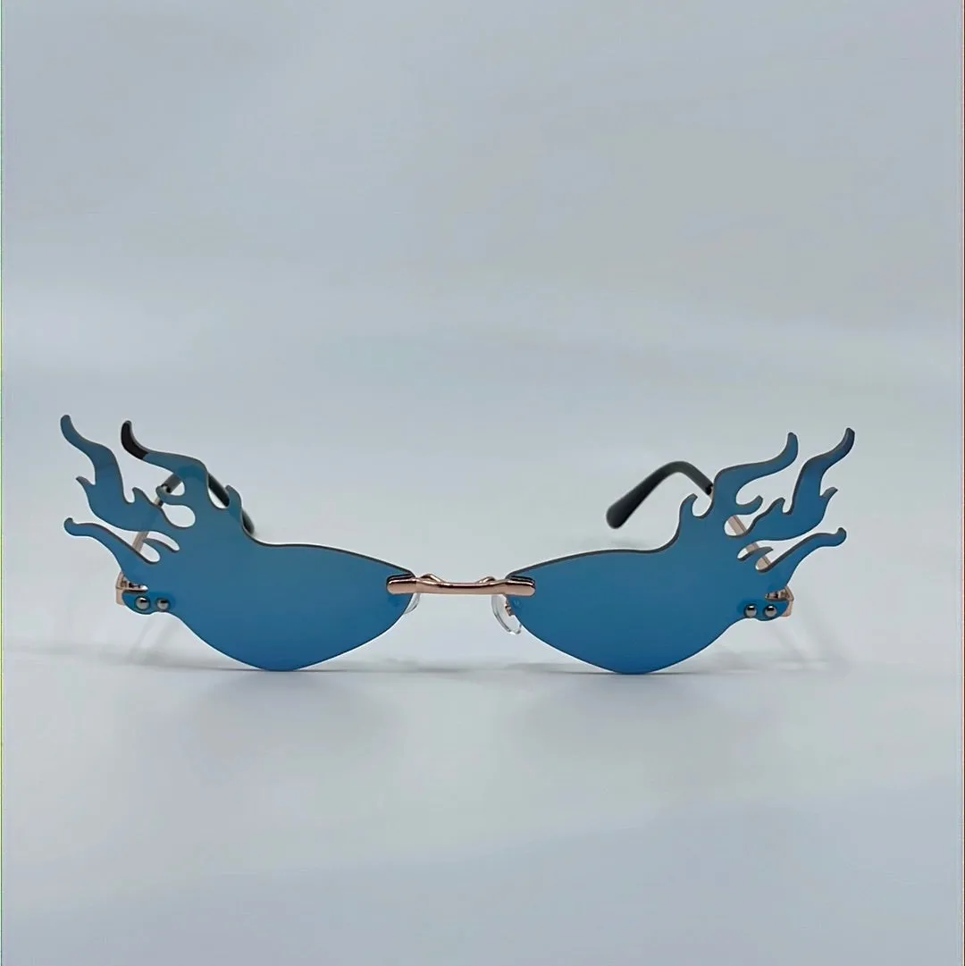 Blazing Flame Rimless Sunglass