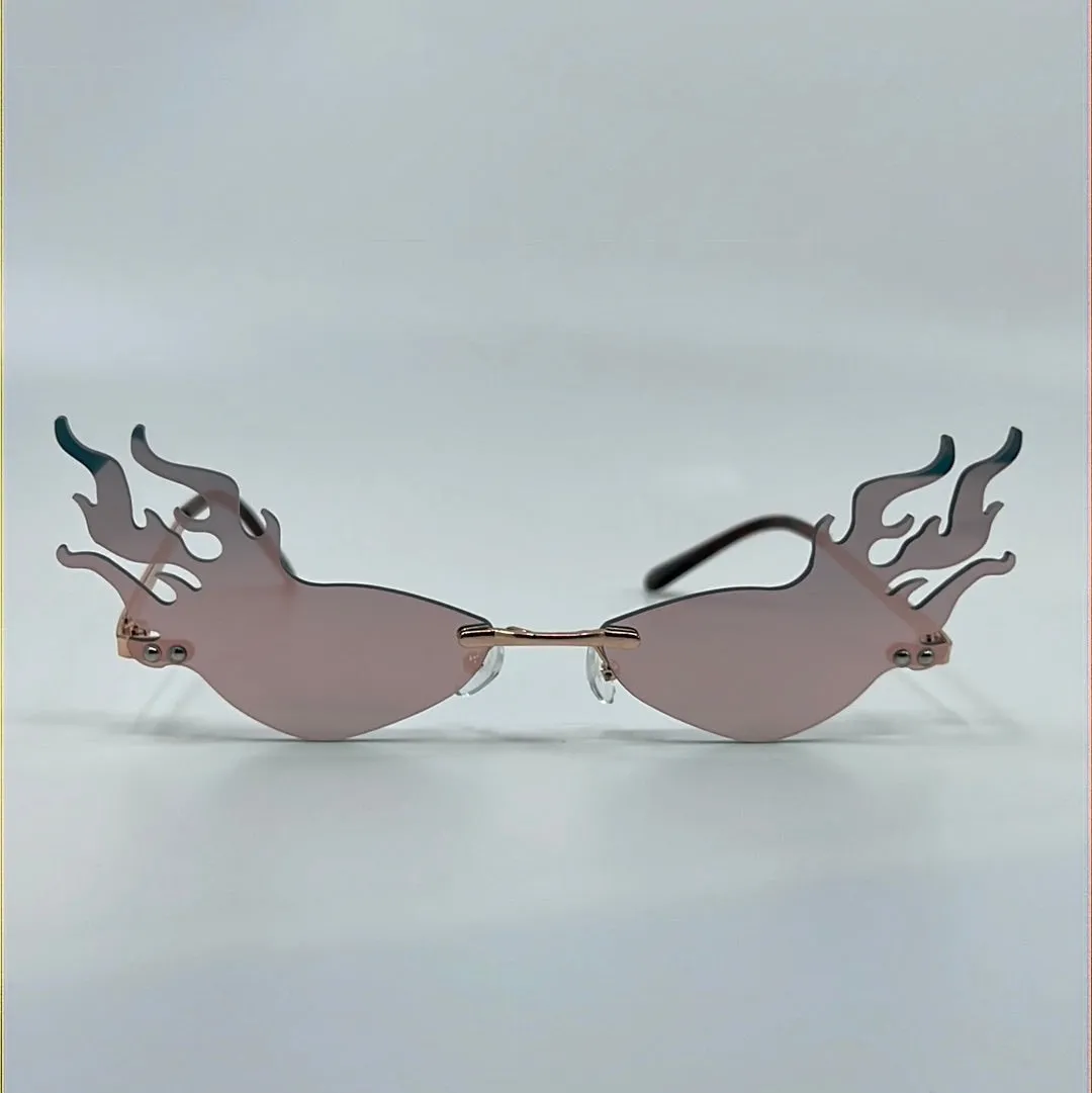 Blazing Flame Rimless Sunglass