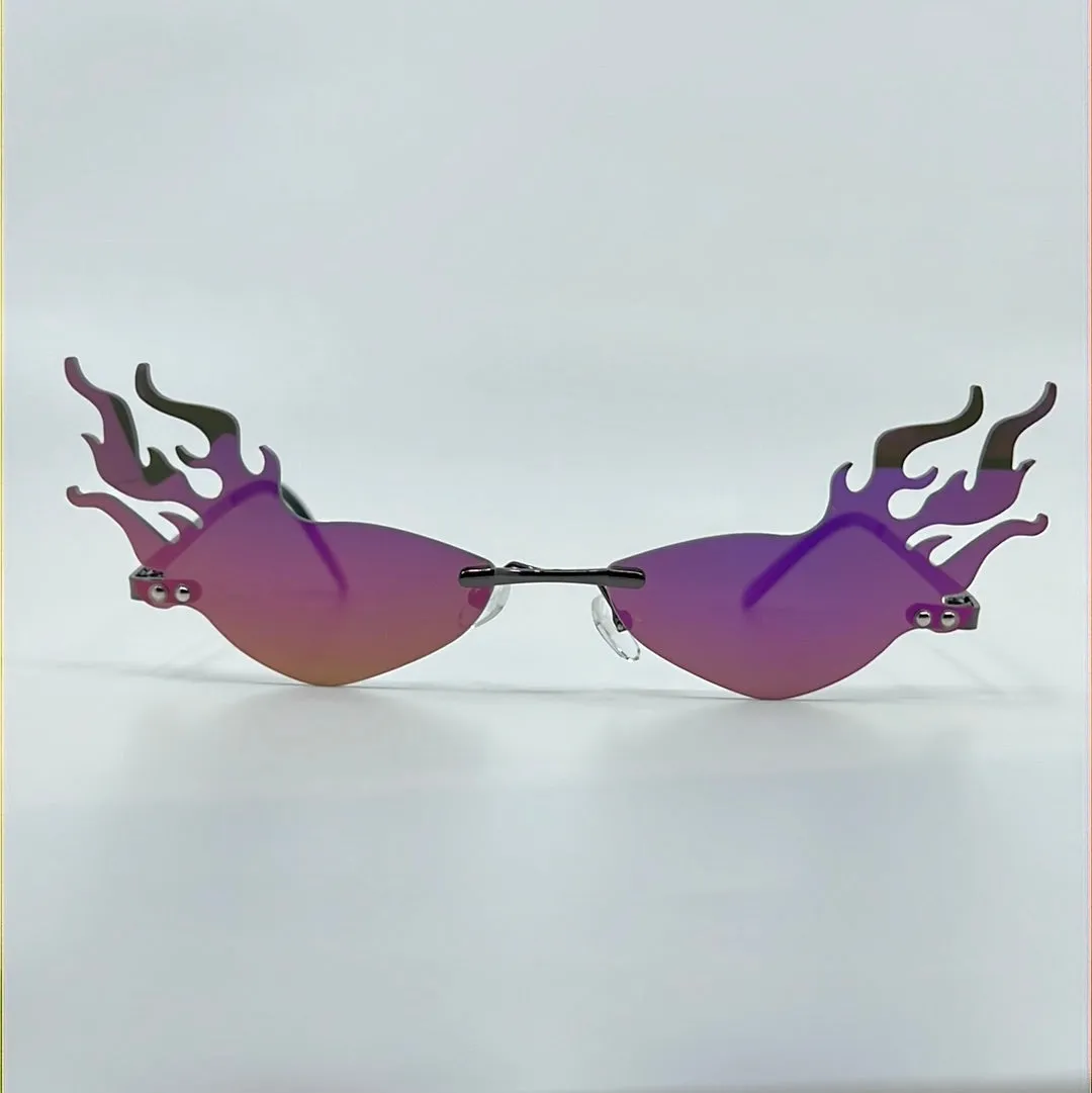 Blazing Flame Rimless Sunglass