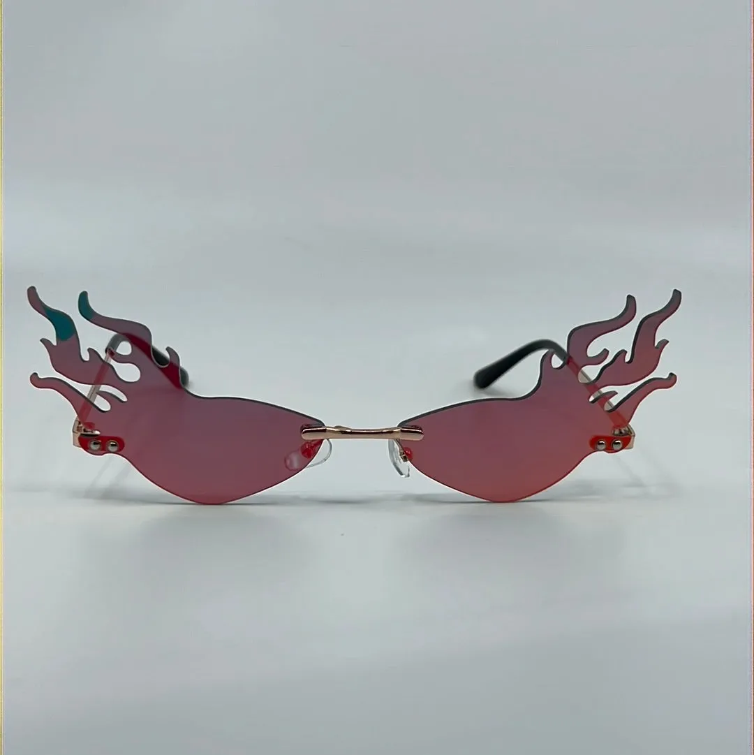 Blazing Flame Rimless Sunglass