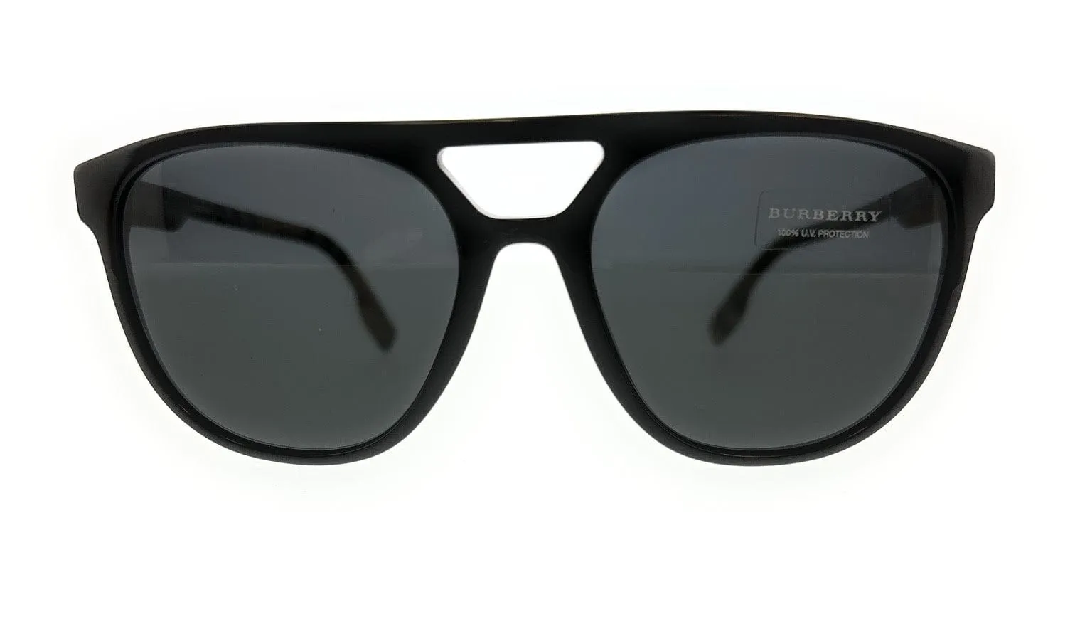 Burberry 0BE4302 3001/87 Black Pilot Logo Pattern Sunglasses