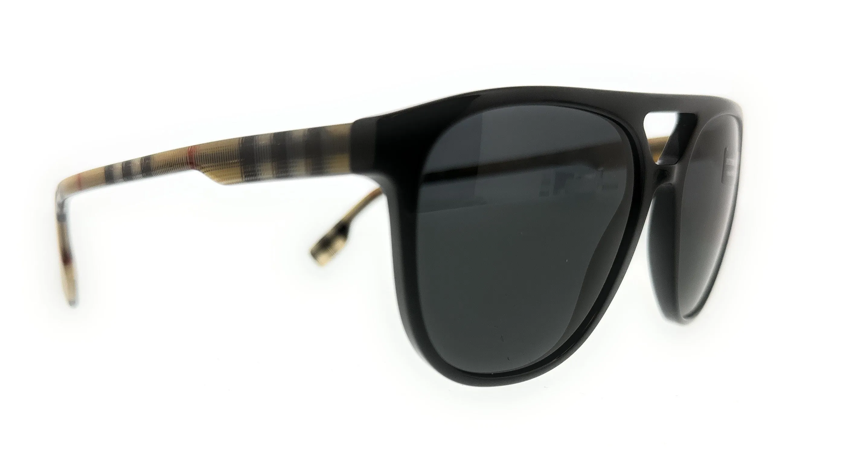 Burberry 0BE4302 3001/87 Black Pilot Logo Pattern Sunglasses