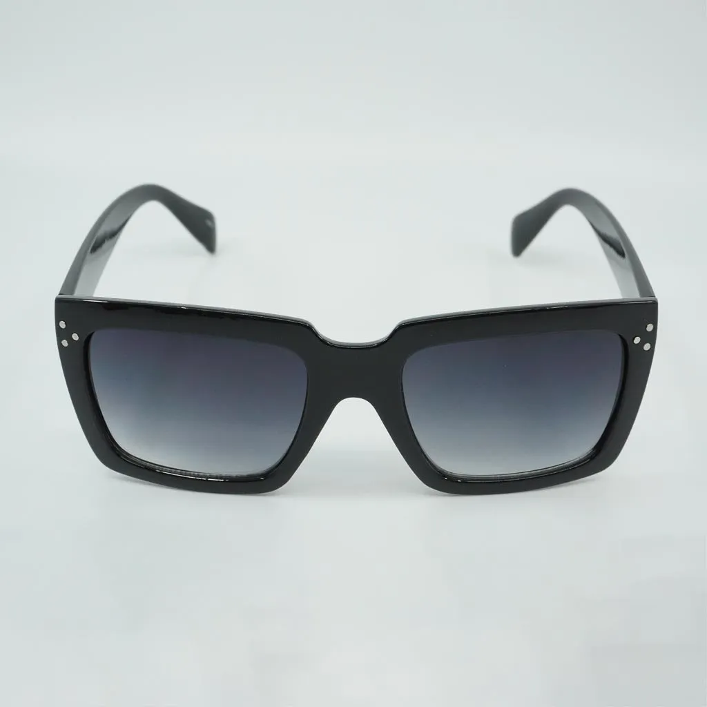Caleb Silver Accent Retro Squared Sunglasses