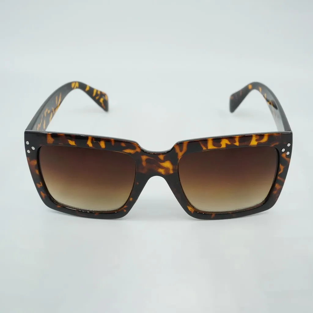 Caleb Silver Accent Retro Squared Sunglasses