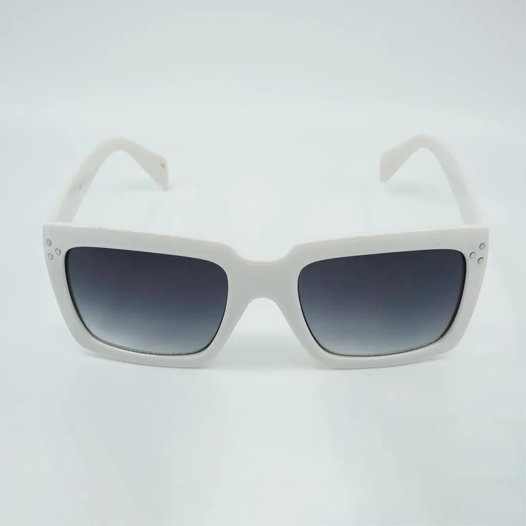 Caleb Silver Accent Retro Squared Sunglasses