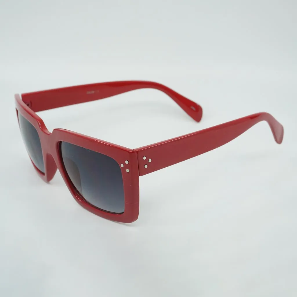 Caleb Silver Accent Retro Squared Sunglasses