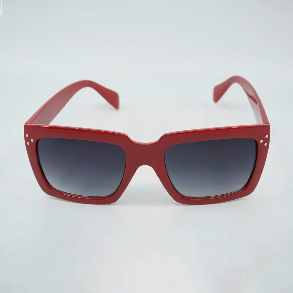 Caleb Silver Accent Retro Squared Sunglasses