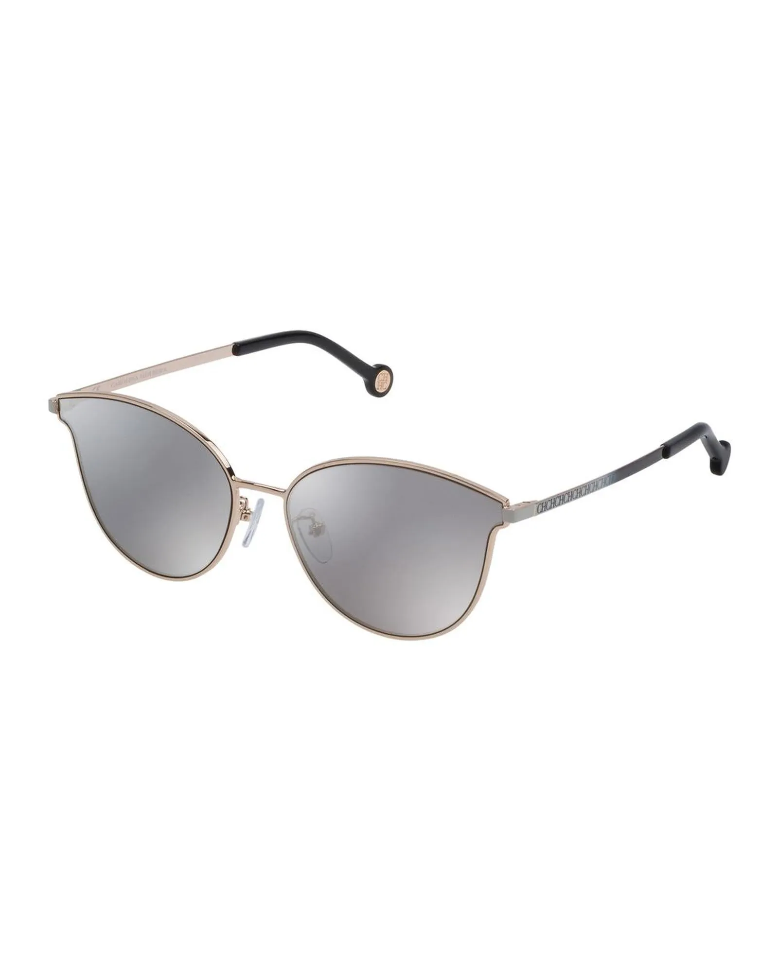 Carolina Herrera Metal Frame Sunglasses with Pink Dial