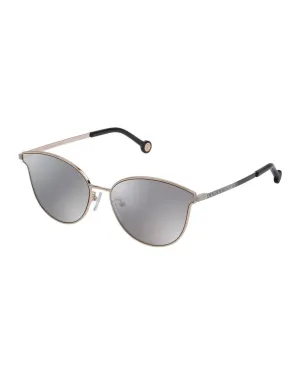 Carolina Herrera Metal Frame Sunglasses with Pink Dial