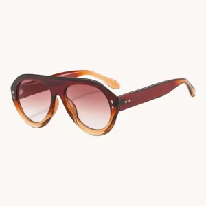 Chunky Oversize Aviator Sunglasses - Brown
