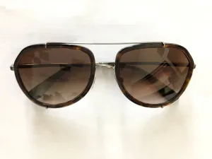Dolce & Gabbana DG2161 04/13 Havana/Silver Cut Out Geometric Pilot Sunglasses