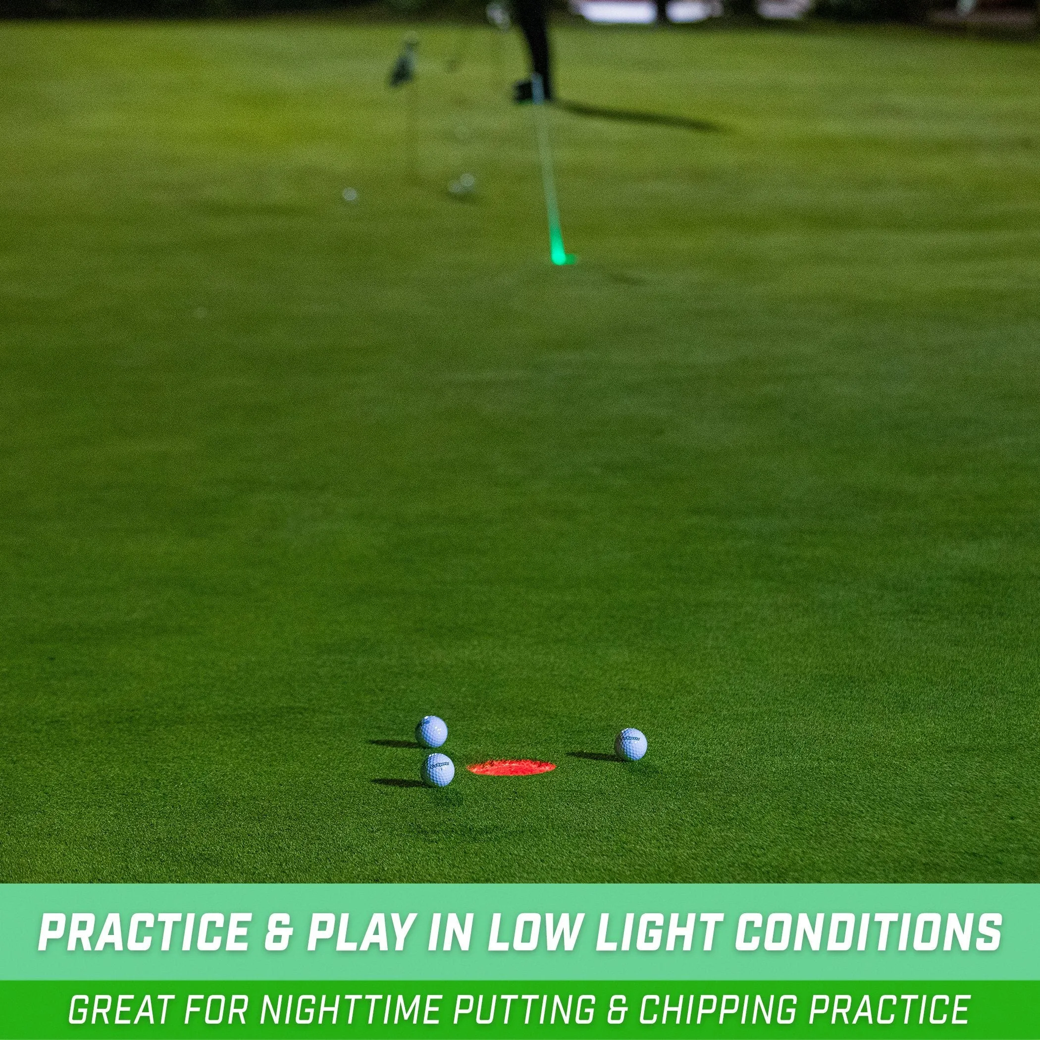 GoSports Light-Up Golf Hole Lights - 3-Pack