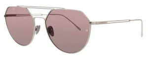 Lacoste Paris Collection L220SPC 41568 Matte Gunmetal Geometric Round Sunglasses