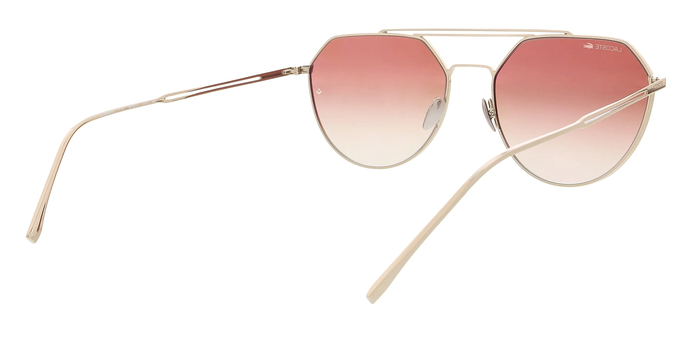 Lacoste Paris Collection L220SPC 41568 Rose Gold Geometric Round Sunglasses