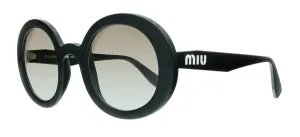 Miu Miu 0MU 06US 1AB0A7 Black Round Sunglasses