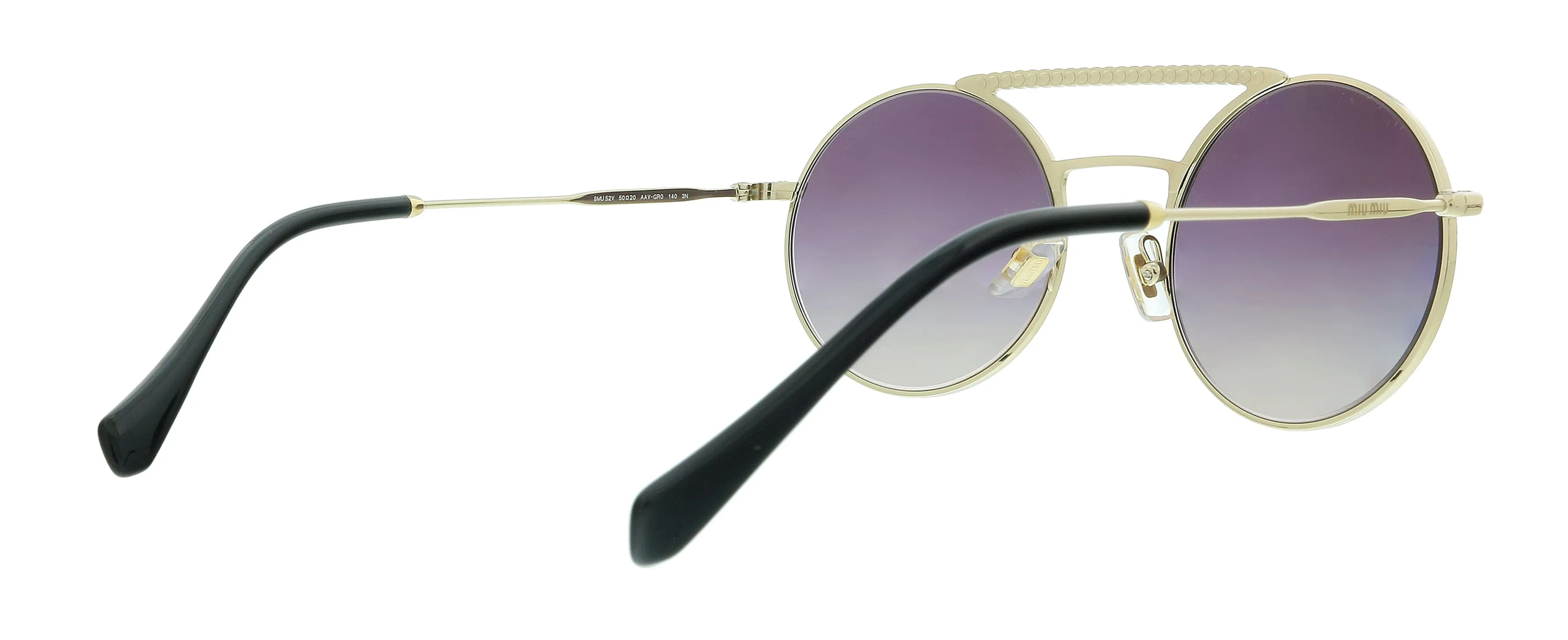 Miu Miu 0MU 52VS AAVGR0 Pale Gold Round Sunglasses