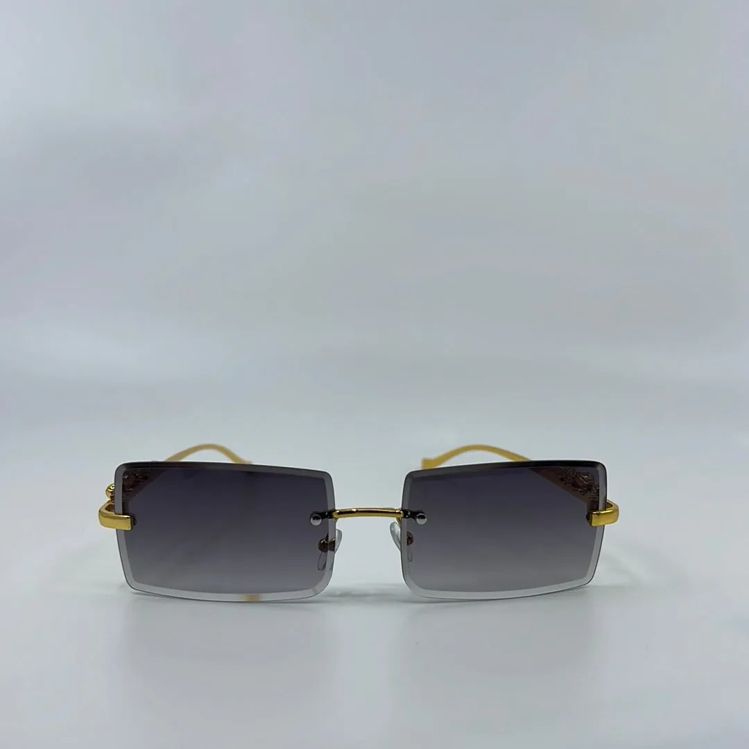 Nova Chic Rimless Cheetah Temples Sunglasses