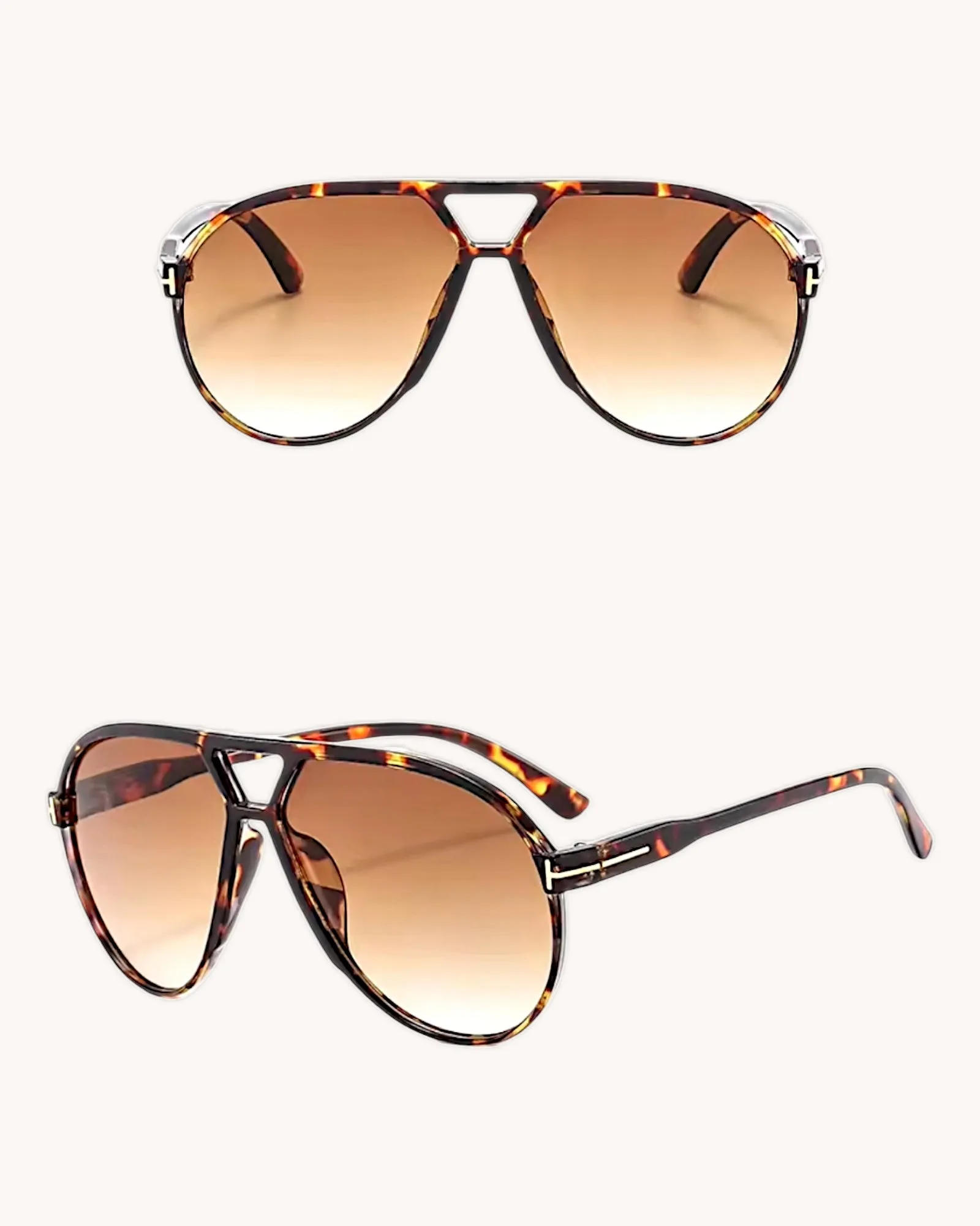 Oversize Aviator Sunglasses - Tortoise