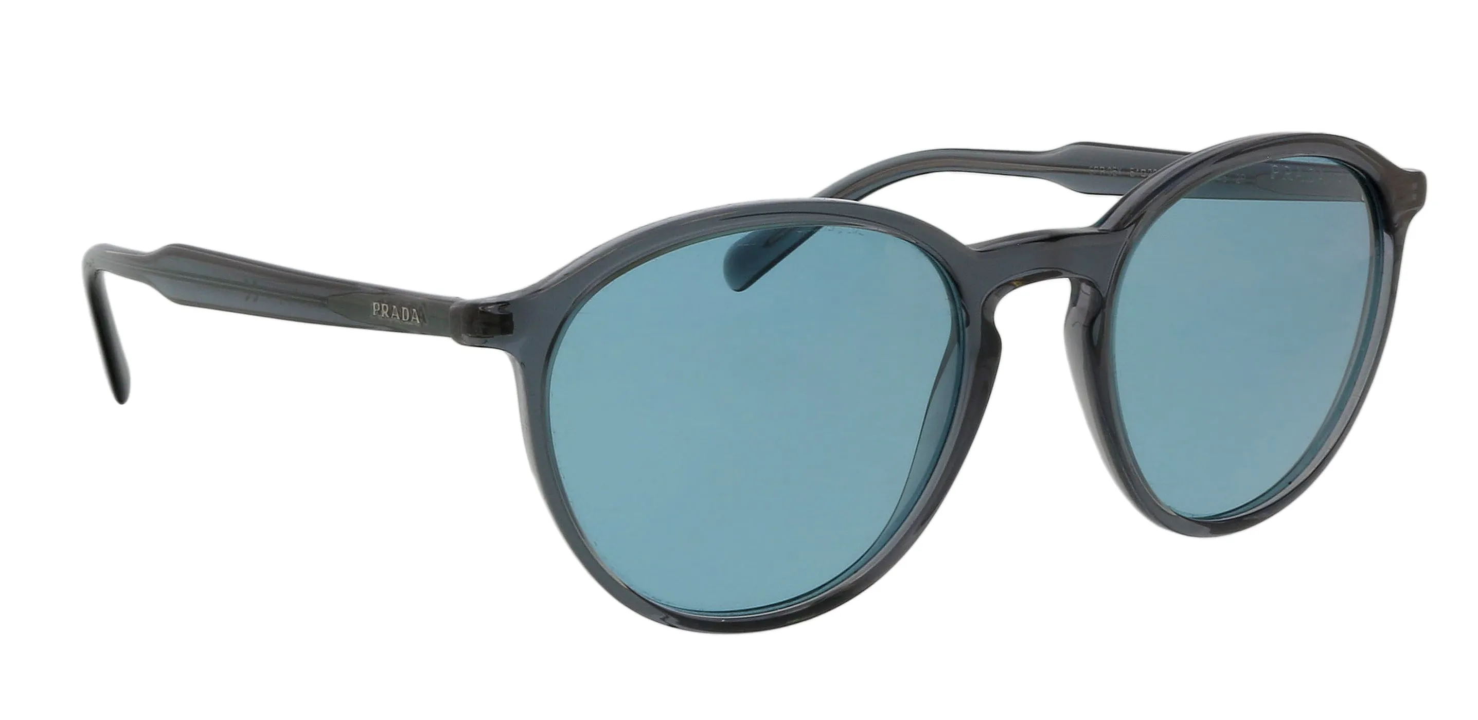 Prada 0PR 05XS 01G04D Round Transparent Grey Grey Sunglasses