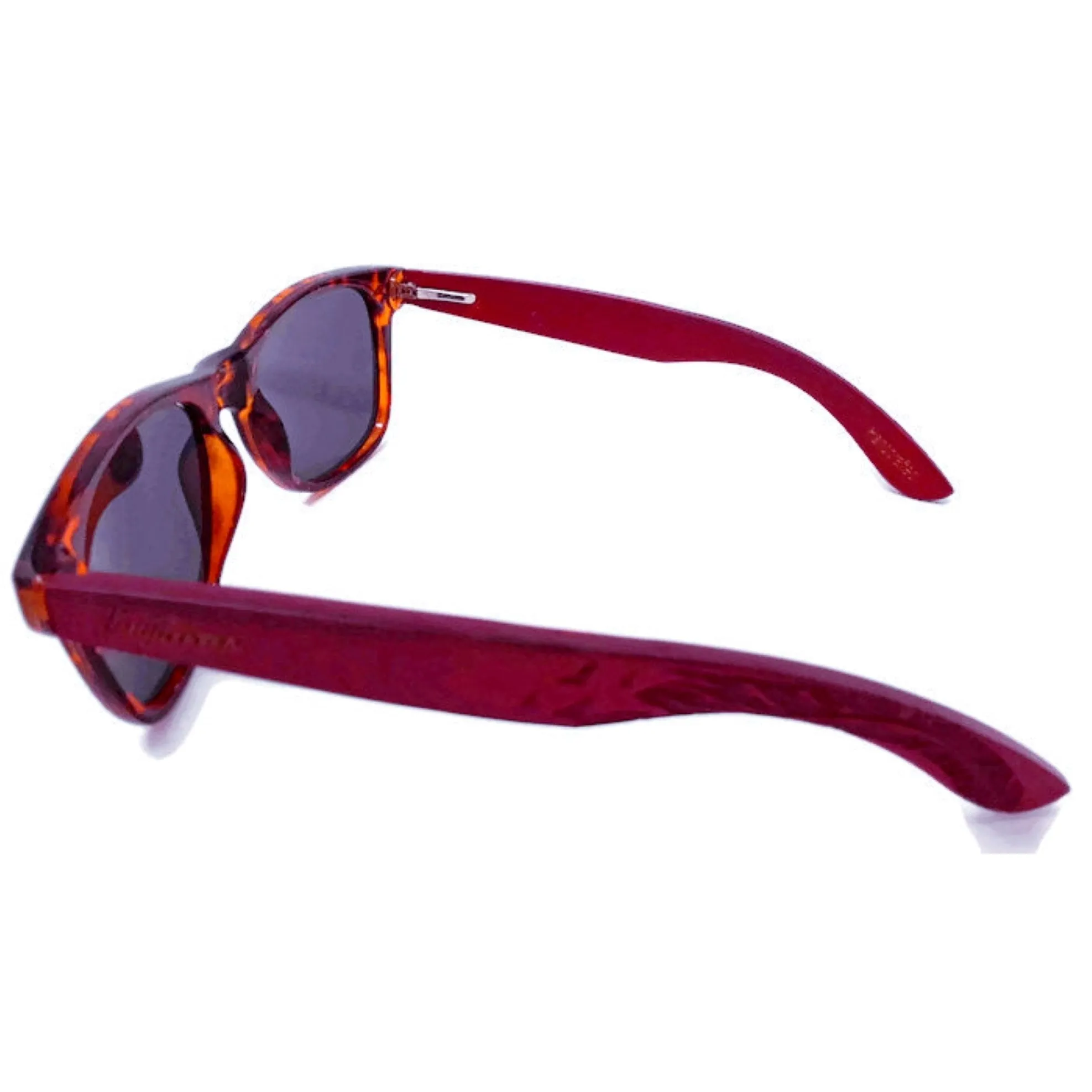 Red Bamboo Tortoise Sunglasses, Polarized & Engraved