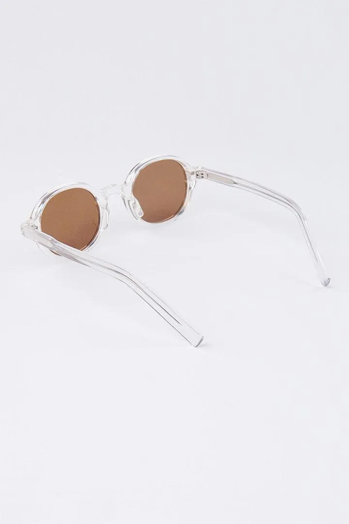 Transparent Round Sunglasses - Brown